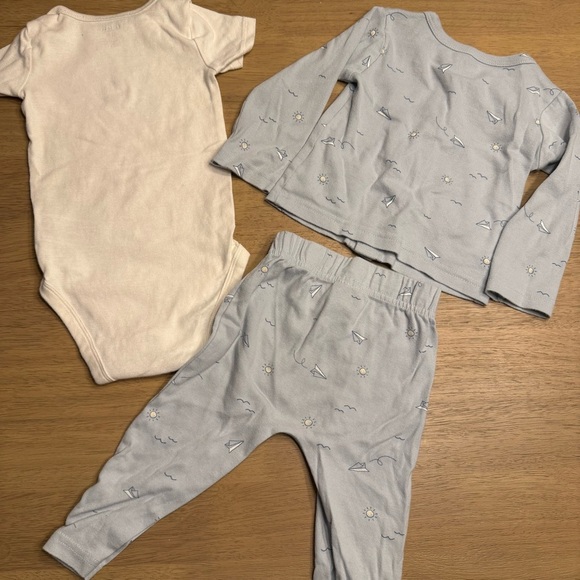 Baby Blue and Cream nautical 3pc Outfit Set - Picture 7 of 7